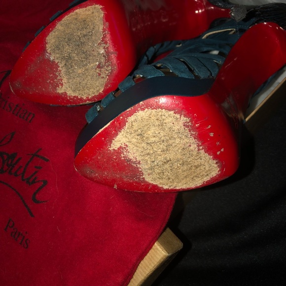 Louboutin Karina V Vel Watersnake Neptune size 37 - Picture 2 of 6